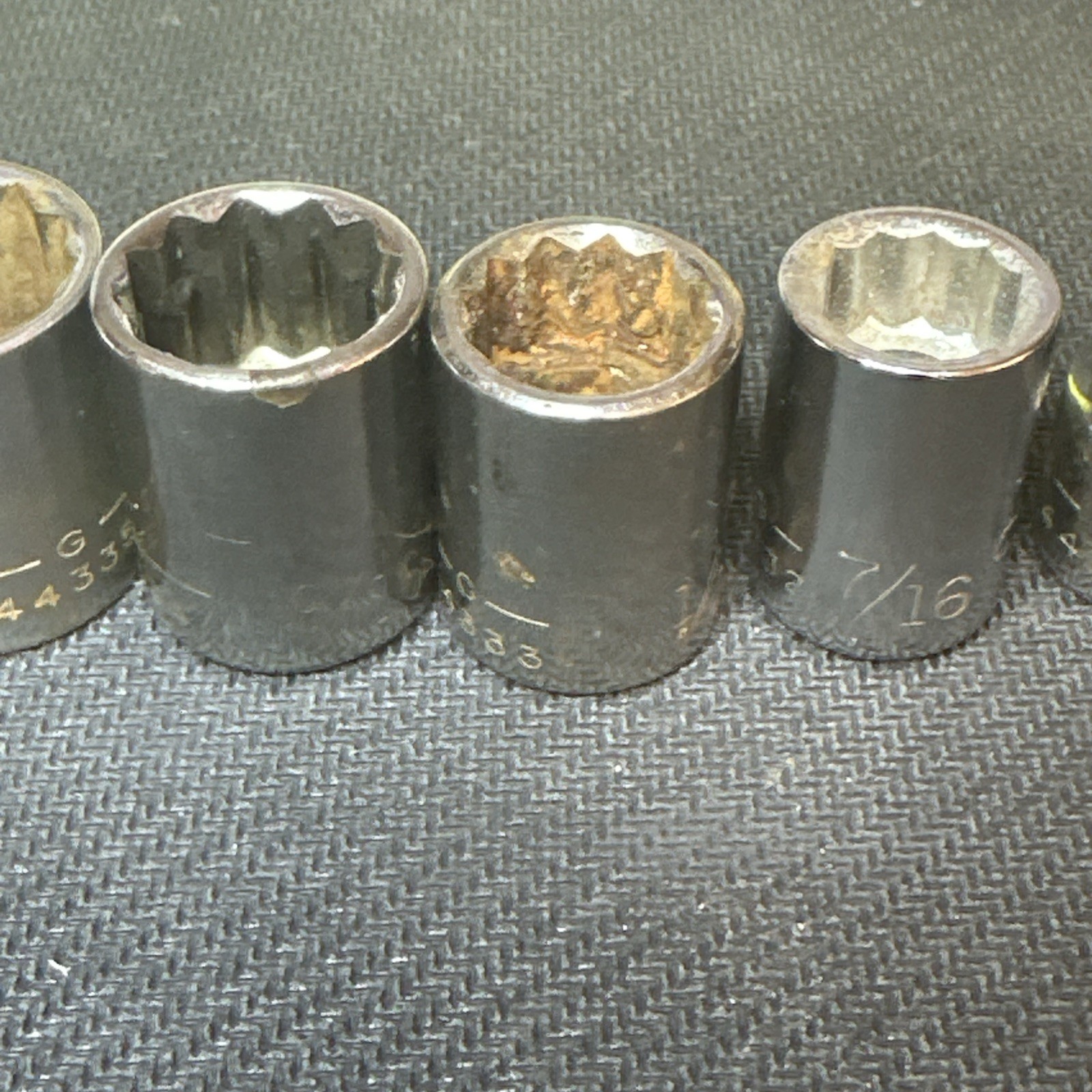 Craftsman -G- 8pc. 3/8 Drive SAE Shallow Socket Set 12 Point. 3/8 to 13/16”