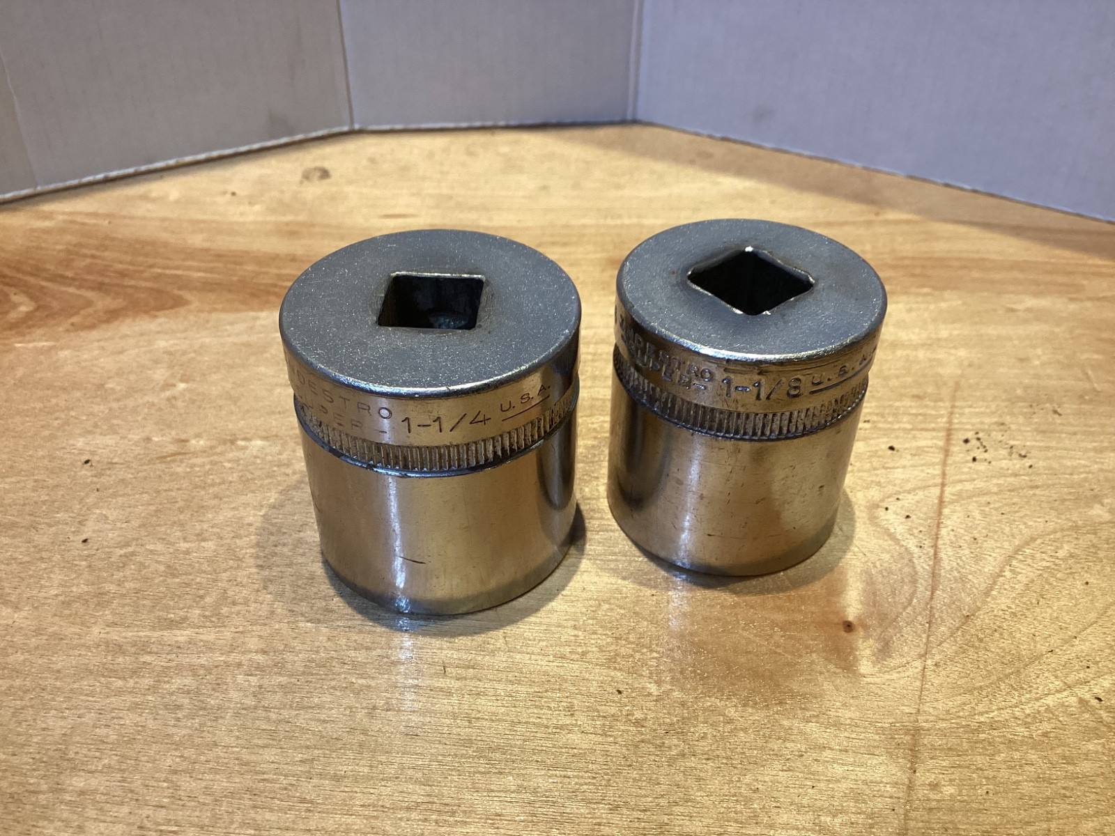 Vintage Duro Chrome deep 1/2″ drive sockets 15/16, 7/8, 13/16, 3/4, 9/16