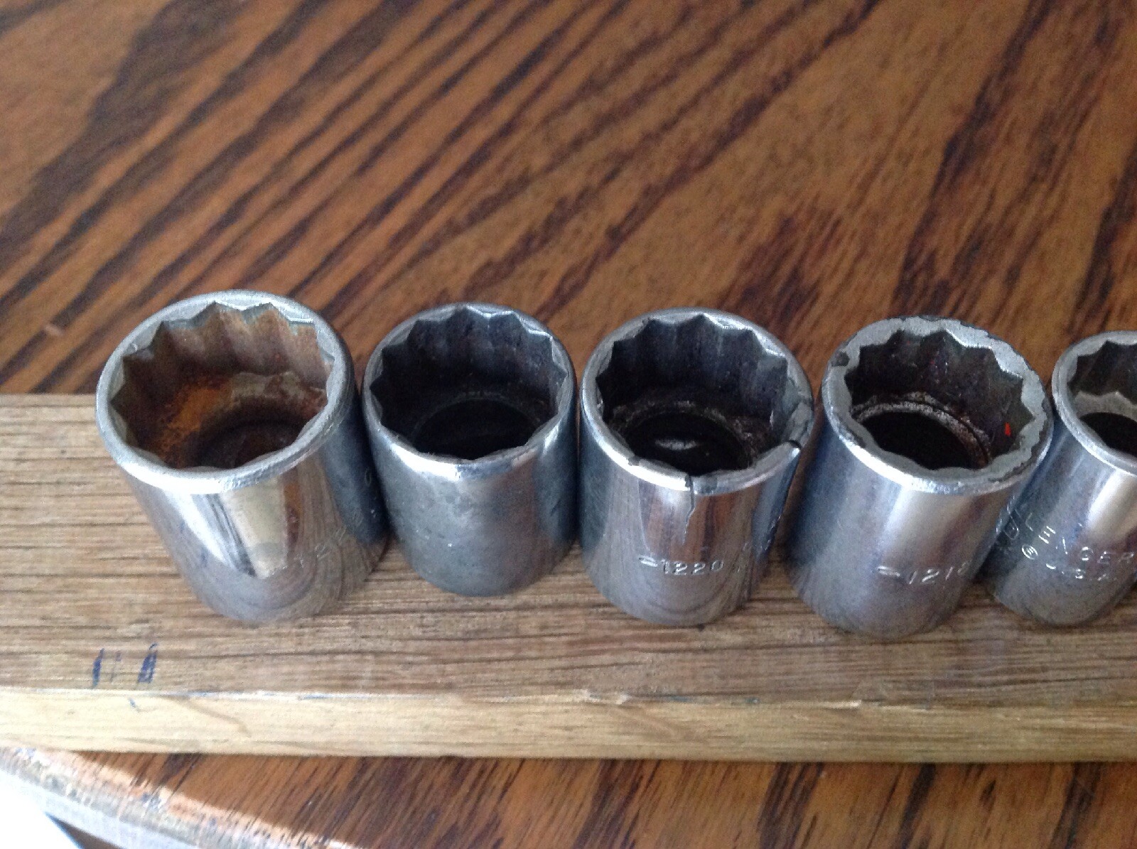 7 USA Challenger Proto Plomb 11/16″to 5/16″AF Sockets With 3/8″ Drive.