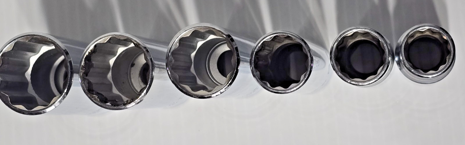 6 x PROTO 1/2″ Drive DEEP Sockets Metric 12pt 7/8, 13/16, 3/4, 5/8, 9/16, 1/2″