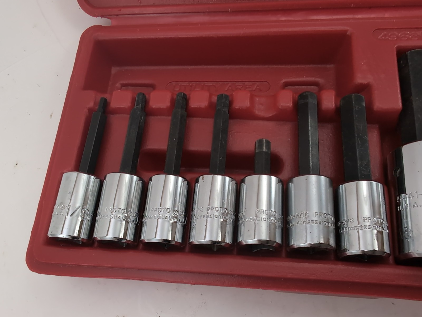 Proto 10pc 1/2″ & 3/8″ Drive SAE Hex Bit Socket Set w/Original Case Made in USA