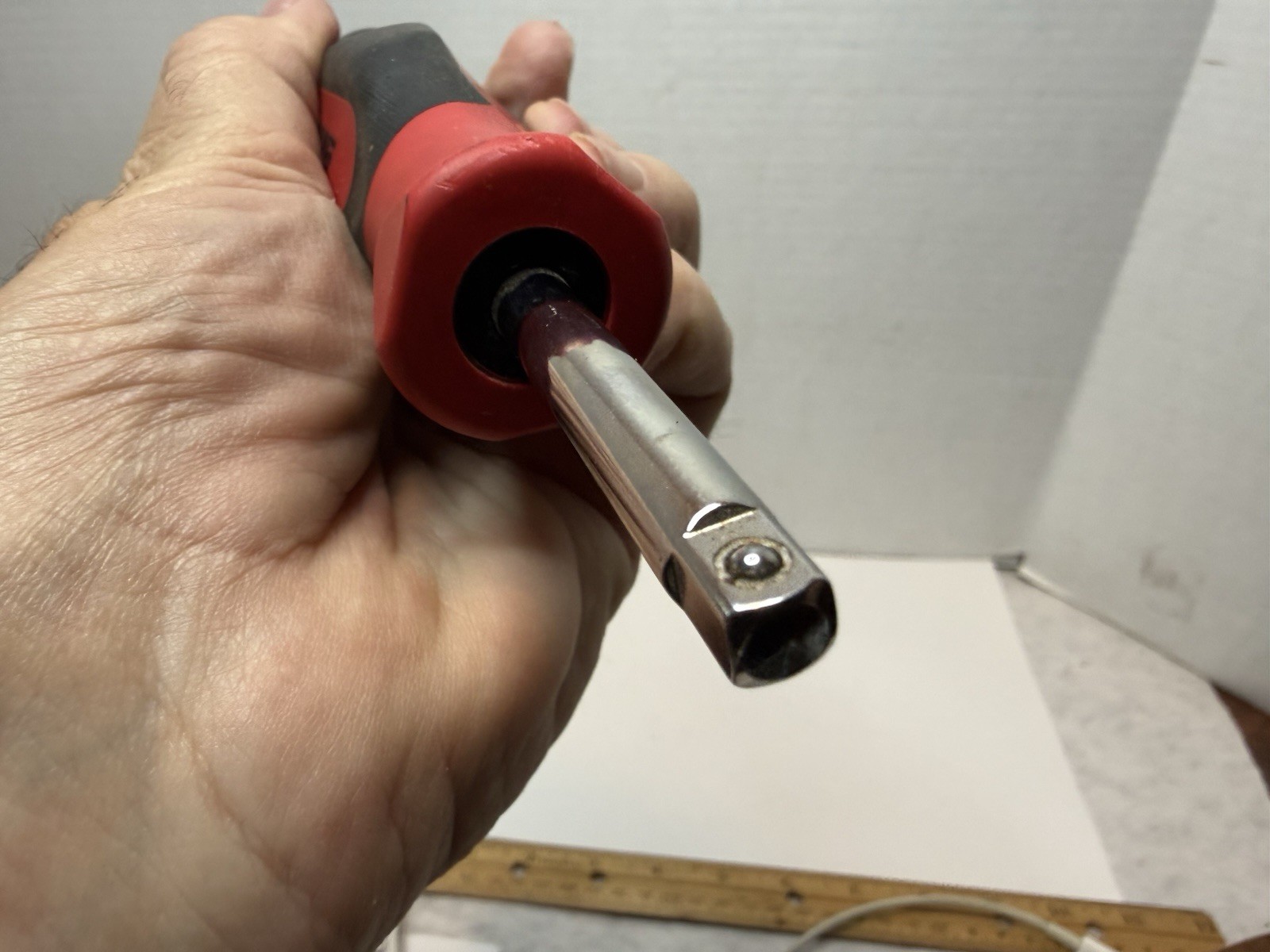 Snap On Tools 1/4″ Shank Driver SGT4B Soft Grip Red Black