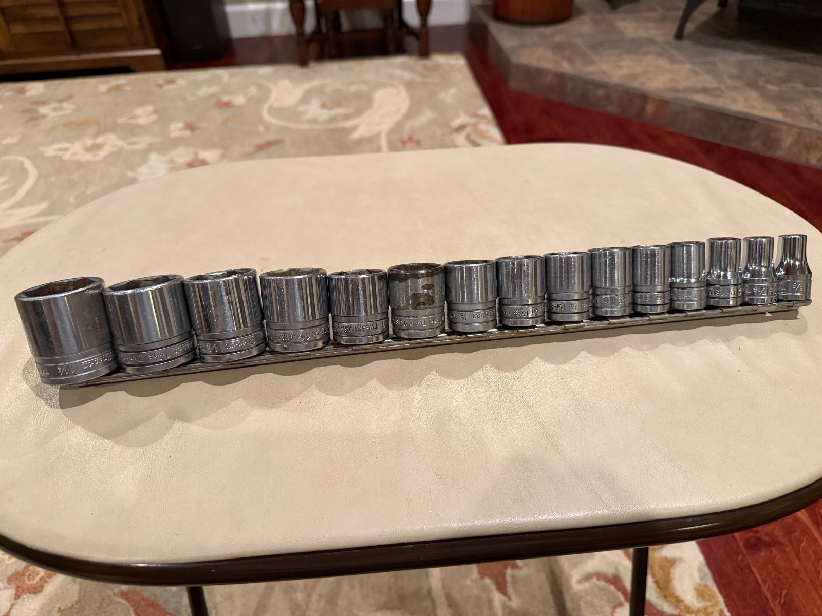 Snap On TW Series 1/2″ Drive 15pc Shallow 61Pt Socket Set 3/8 to 1-1/4, Complete