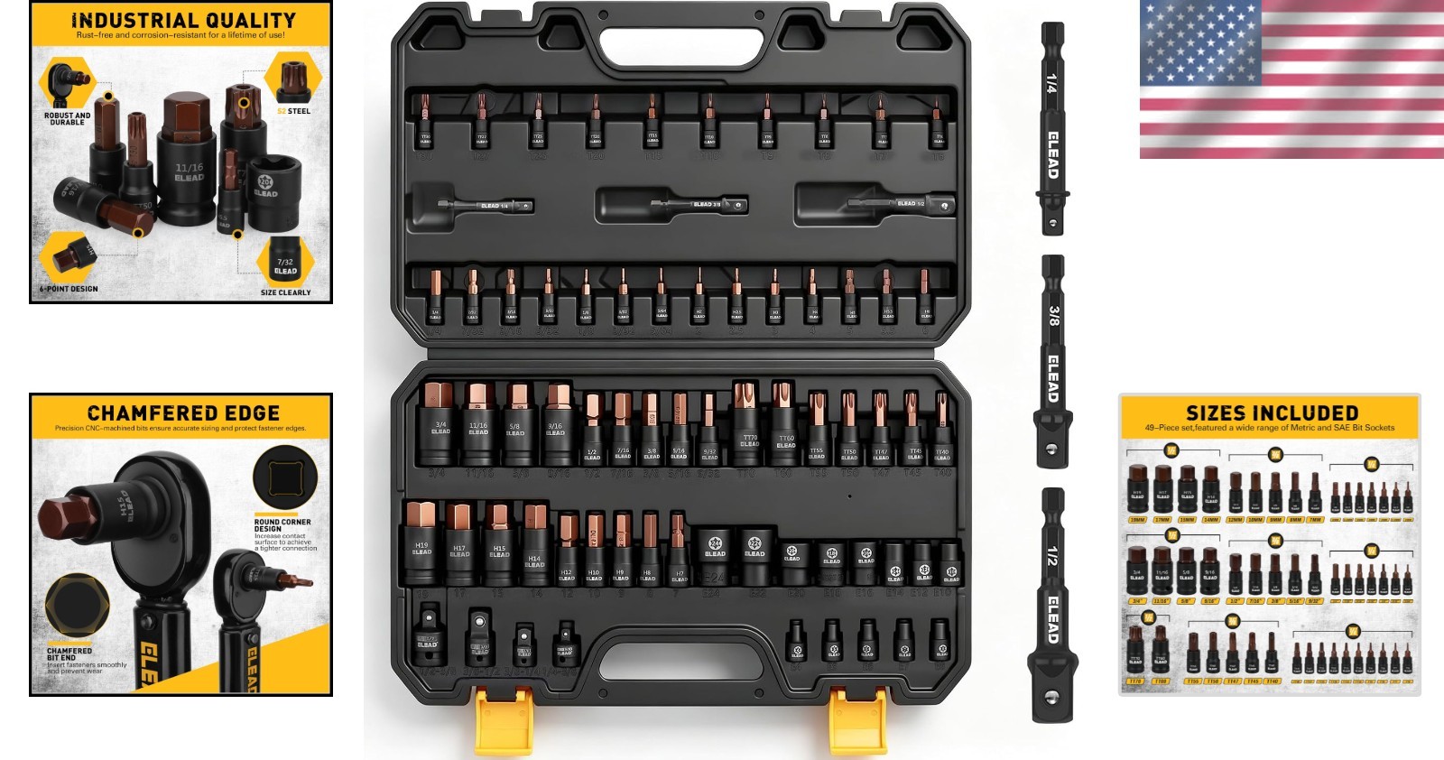66-Piece Torx & Hex Bit Socket Set, CR-V & S2 Alloy Steel