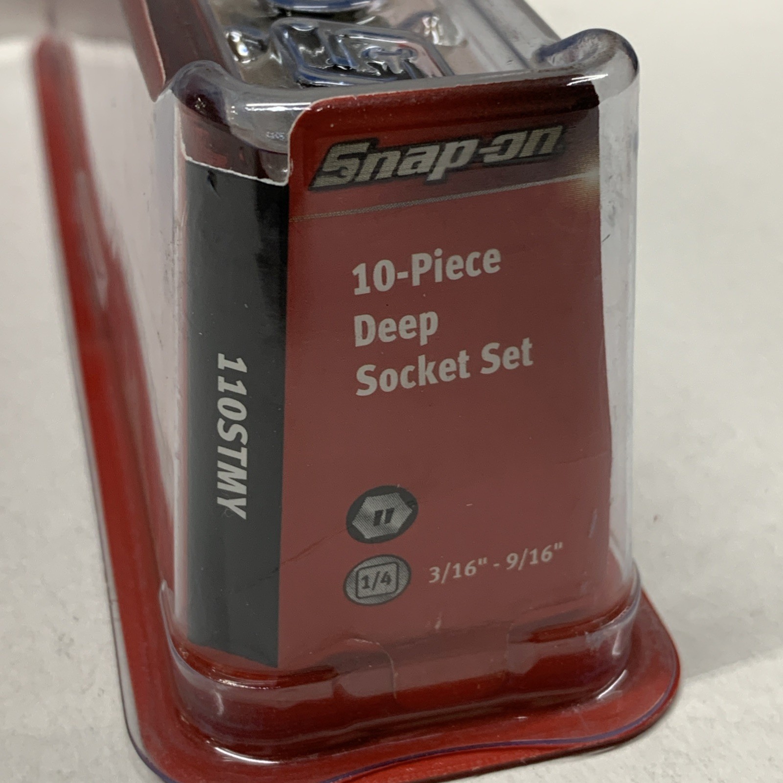 Snap On Tools 110STMY 10pc 1/4” Drive 6Point SAE Flank Drive Deep Socket Set NEW
