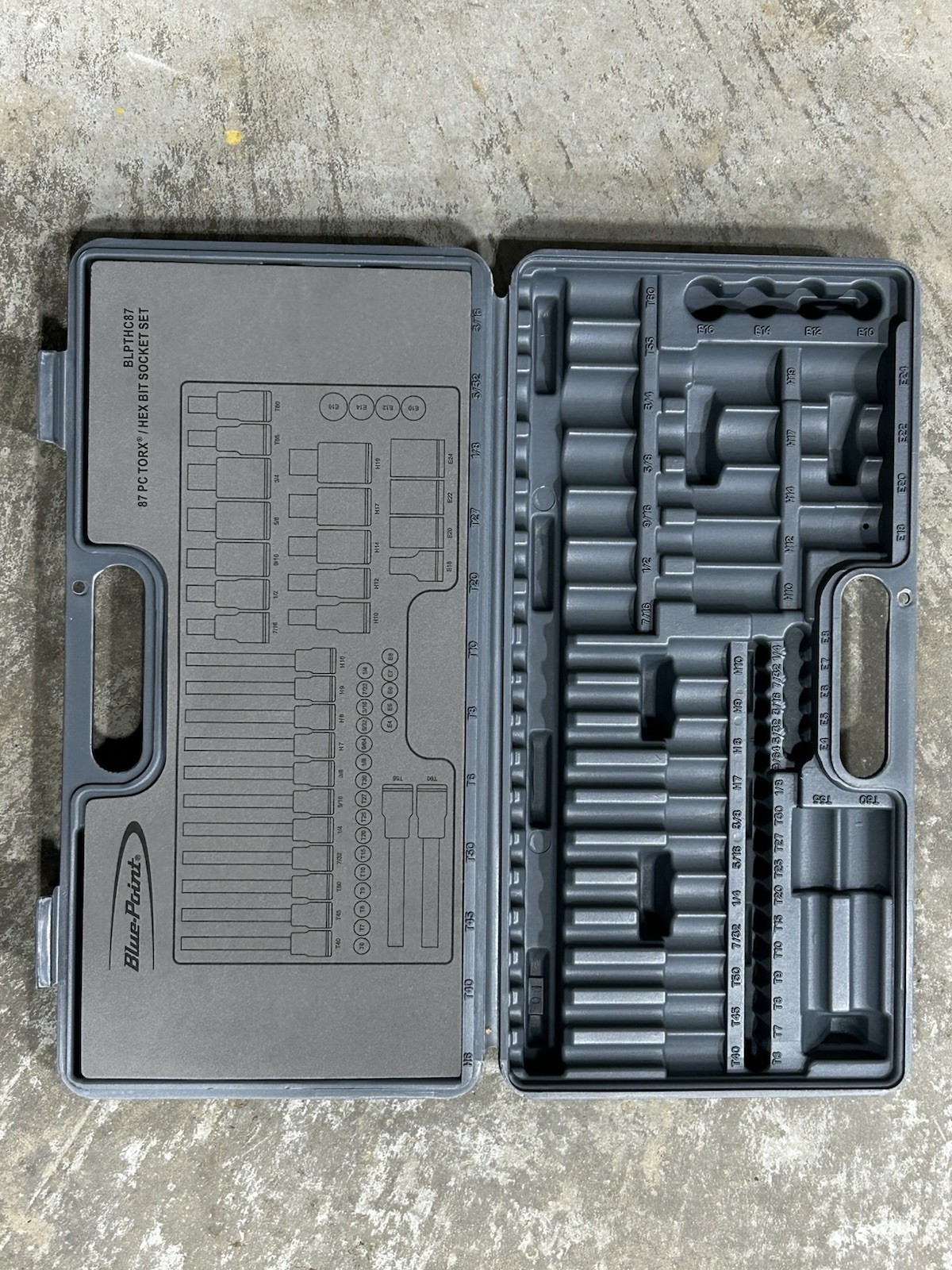 CASE ONLY “Brand New” Blue Point BLPTHC87 87 Piece Torx Hex Bit Socket Set