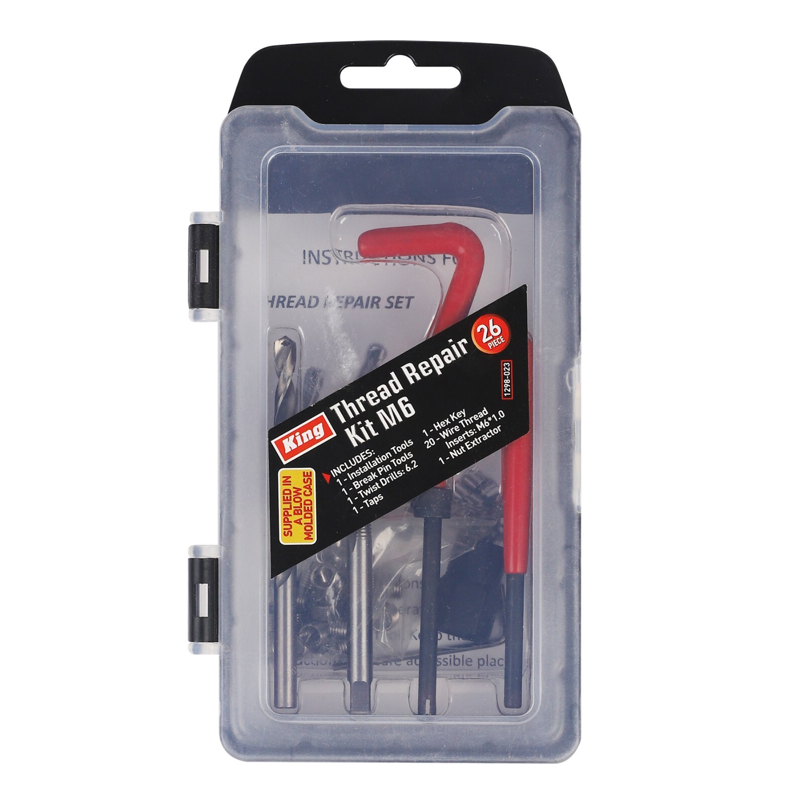 King 26pcs Metric Thread Repair Tool Insert Kit Helicoil Car Pro Coil Tool M6
