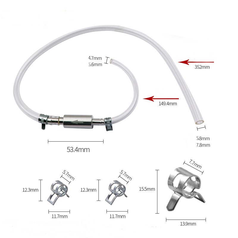 2 PCS Brake Bleeder Hose, One Way Check Valve Tube Bleeding Tool Kit Silver