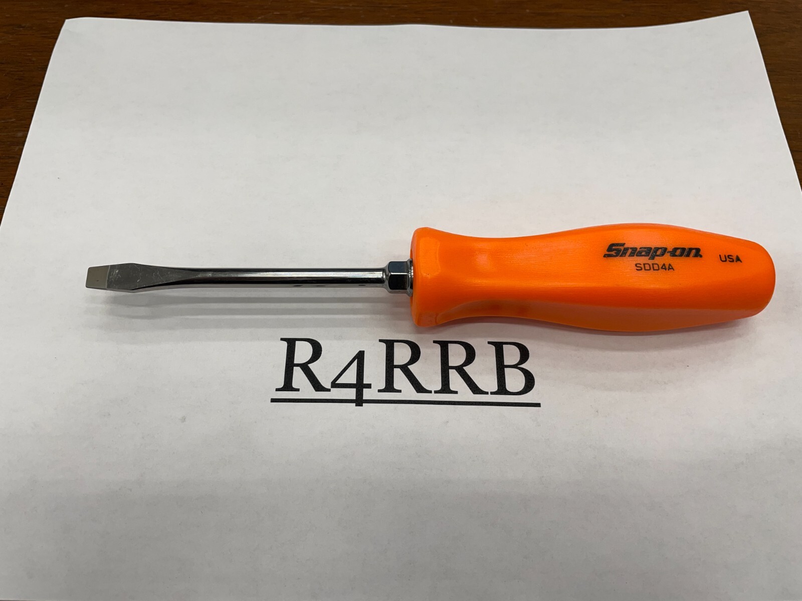 Snap-on Tools USA NEW ORANGE CLASSIC Hard Handle Flat Head Screwdriver SDD4Ao