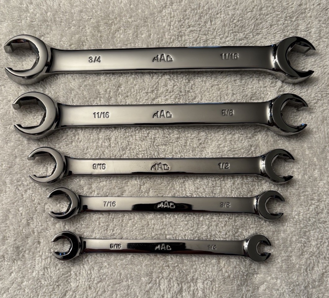 Mac Tools 5 Pc. SAE Flare Nut Wrench Set w/Canvas Storage Bag