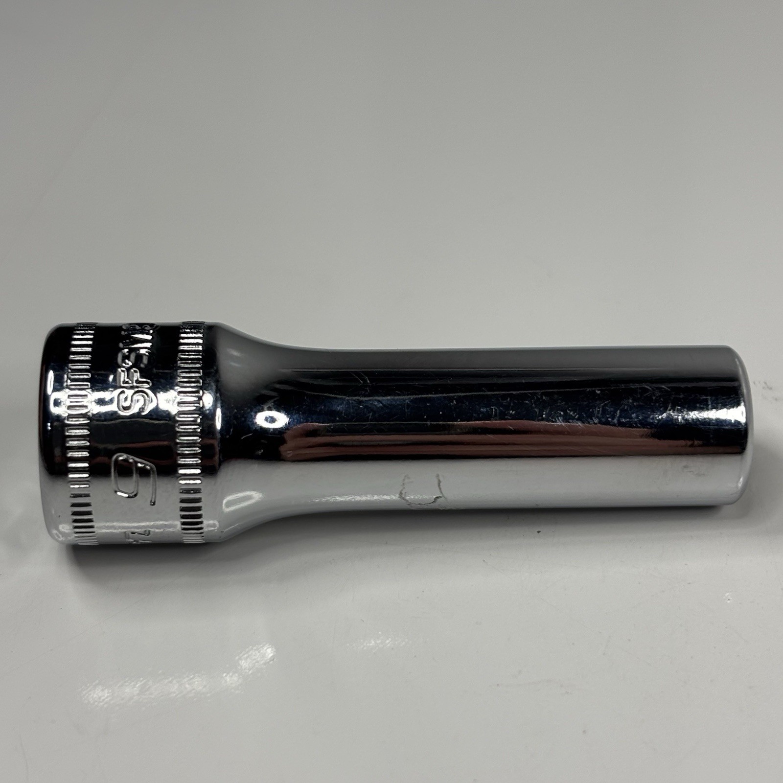 Snap On Tools SFSM9 3/8 Dr 6Pt Metric 9mm Flank Dr Deep Chrome Socket USA 1995