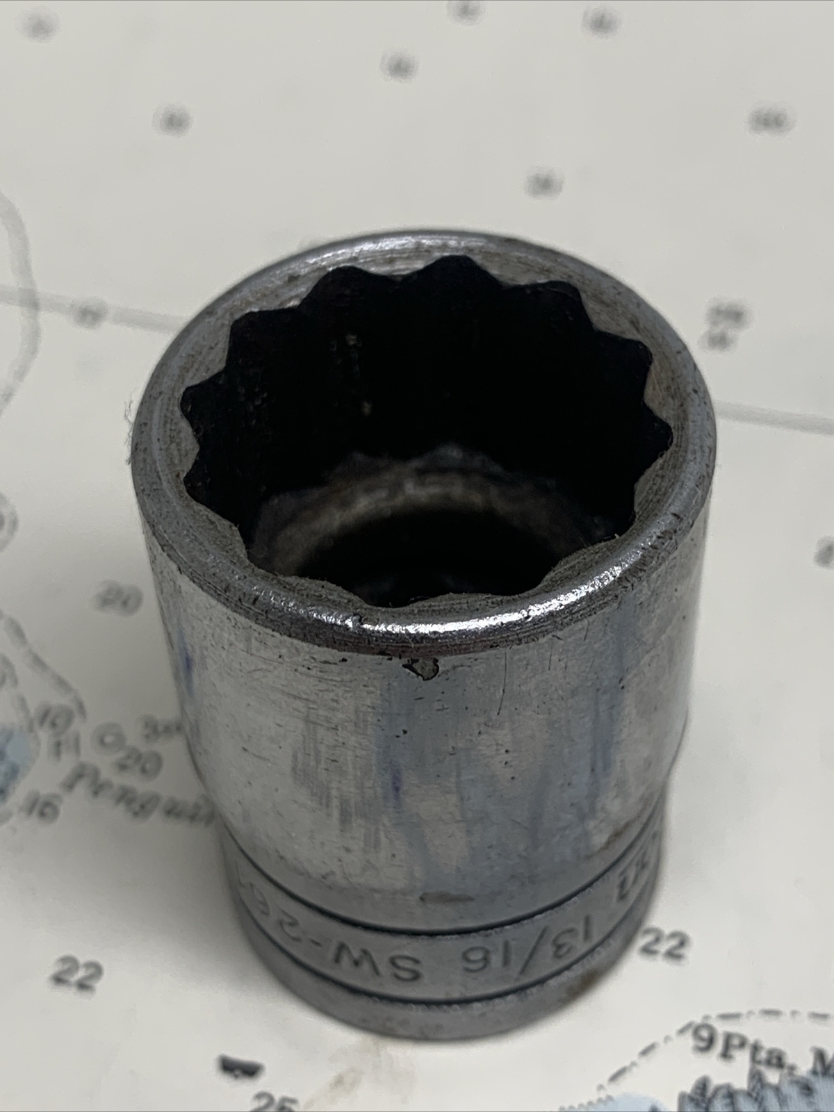 Snap-on Tools 13/16″ Socket 1/2″ Drive SAE Shallow 12 Point Chrome USA SW261