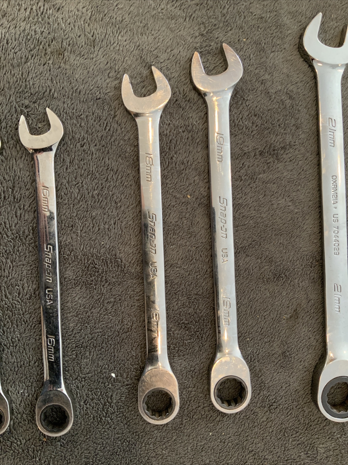 Snap On Non Reversible Ratcheting Wrenches, 12-16…18, 19….21, 22….14mm….L