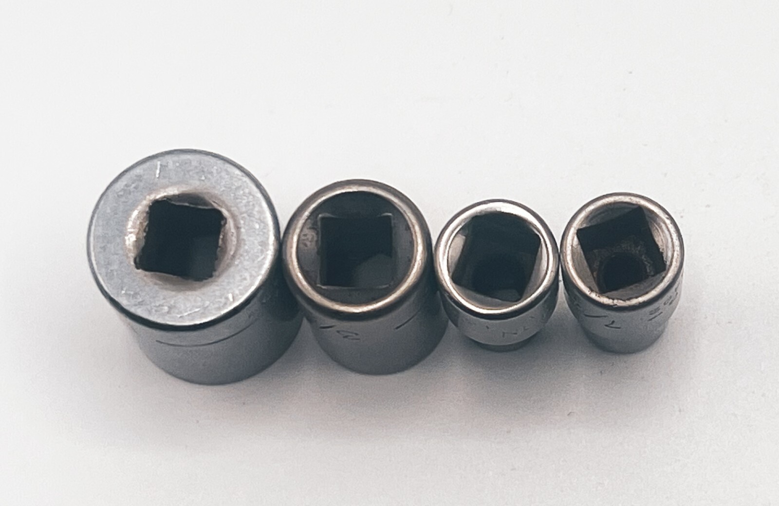 4-Piece Craftsman 6 Point, 1/4 Drive SAE Shallow Socket Mixed Lot