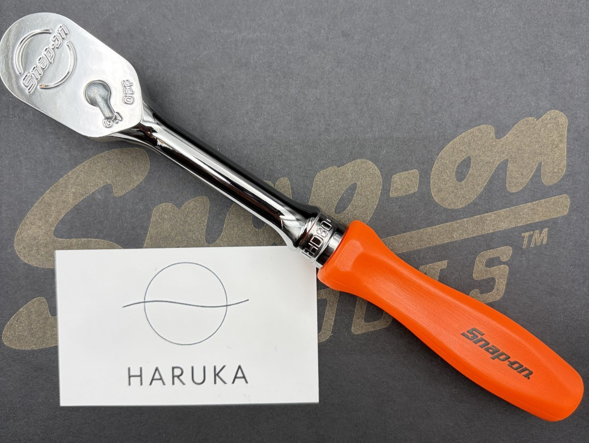 Snap-on FHD80 NOS NON-USA Stamped Head ORANGE 3/8″ Dr Hard Grip Ratchet