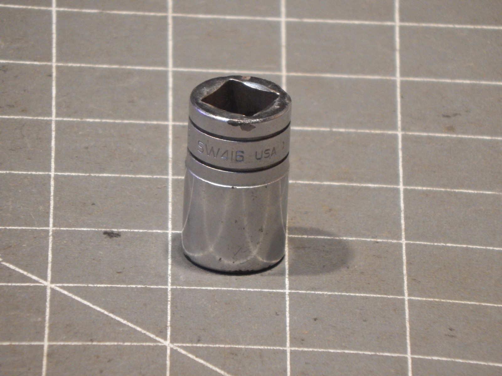 Snap On 1/2″ Drive 1/2″ Shallow 8 Point Double Square Socket SW416 Dr 8Pt 1991