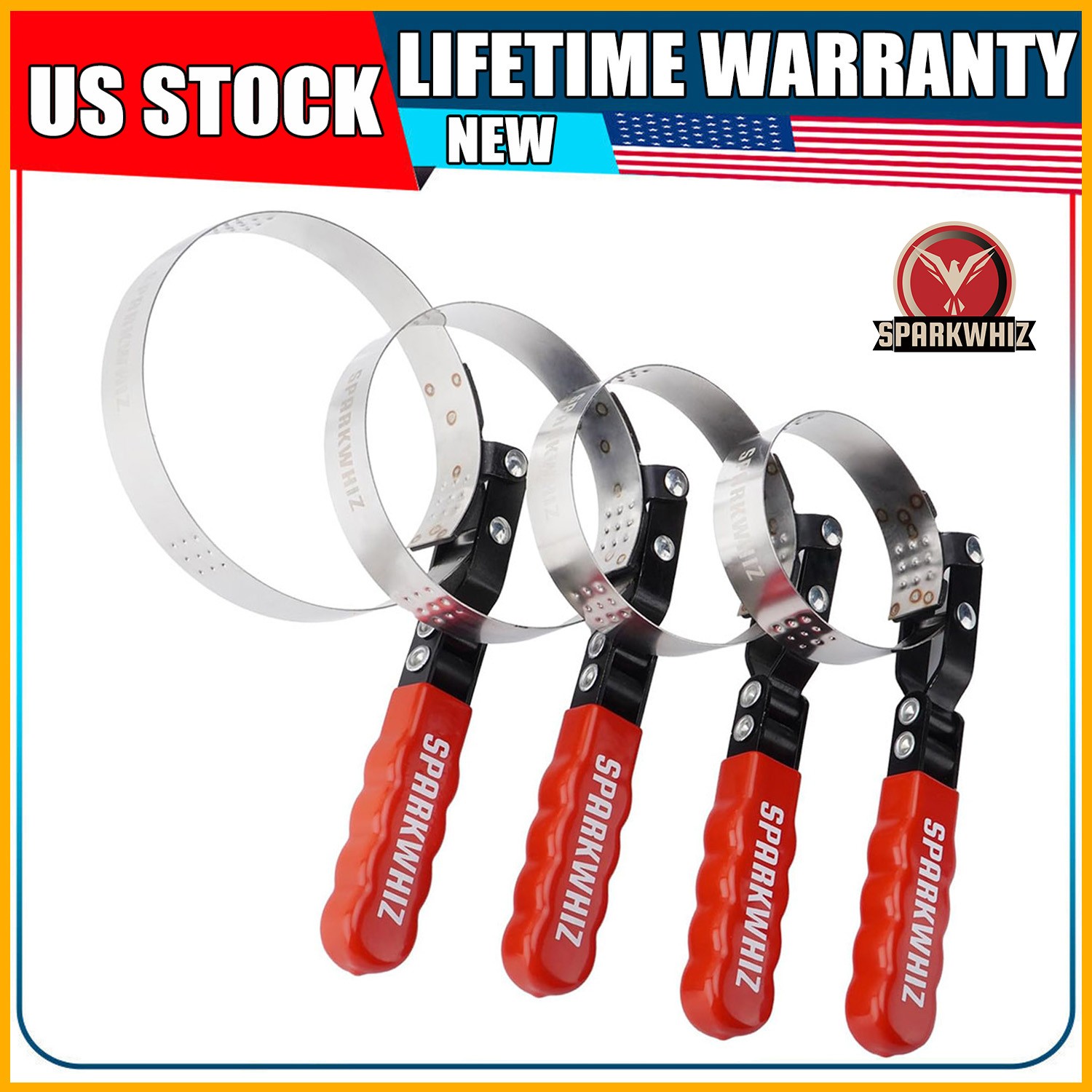 4PCS Swivel Oil Filter Wrench Remover Removal Installer Set 2-3/4″ – 5-1/4″ New
