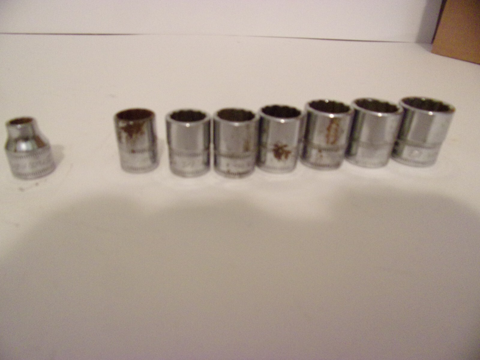 Snap-on Metric Sockets LOT OF 8 Shallow Wall 12 Point 8,13,14,15,16,17,18,19mm