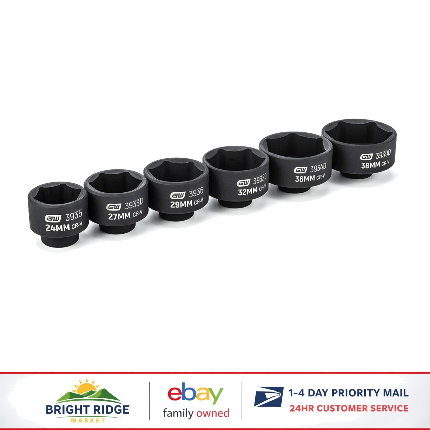 Automotive Accessories: 6-Piece Socket Set with Corrosion-Resistant Finish