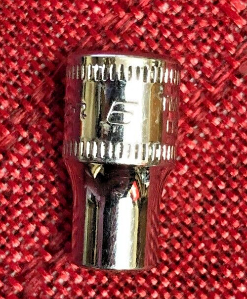 Snap-On TMM6 Metric 6mm Short Chrome Socket 1/4″dr 6pt 1″L 2008 USA Good 9/10 x