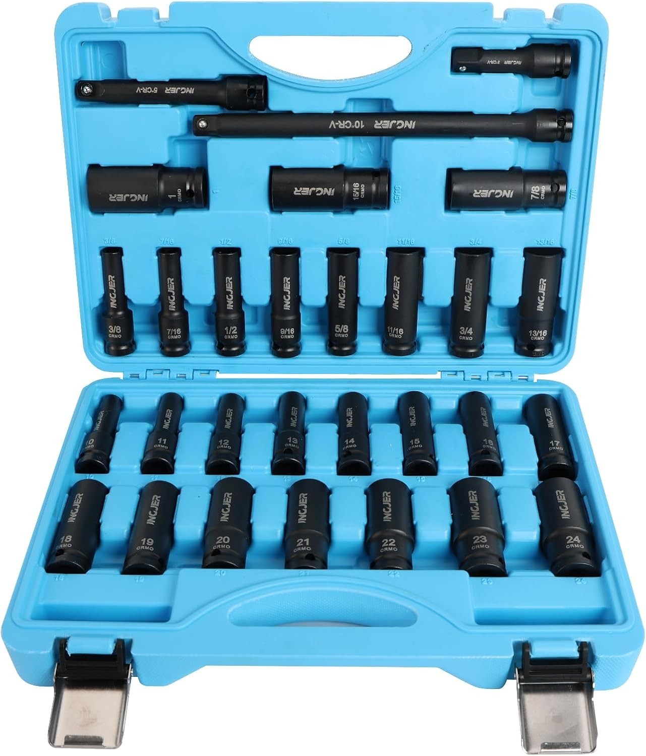 29PC 1/2″ Impact Socket Set – Chrome Molybdenum Steel for Maximum Torque