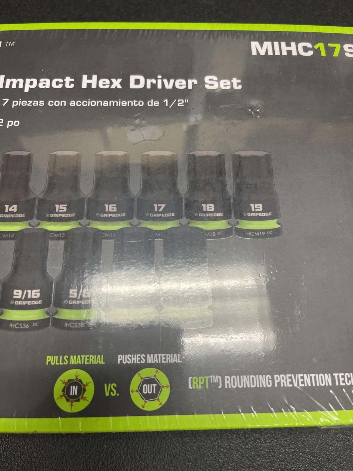 Grip Edge Tools MIHC17S 17 Piece Master 1/2″ Drive Impact RPT Hex Driver Set