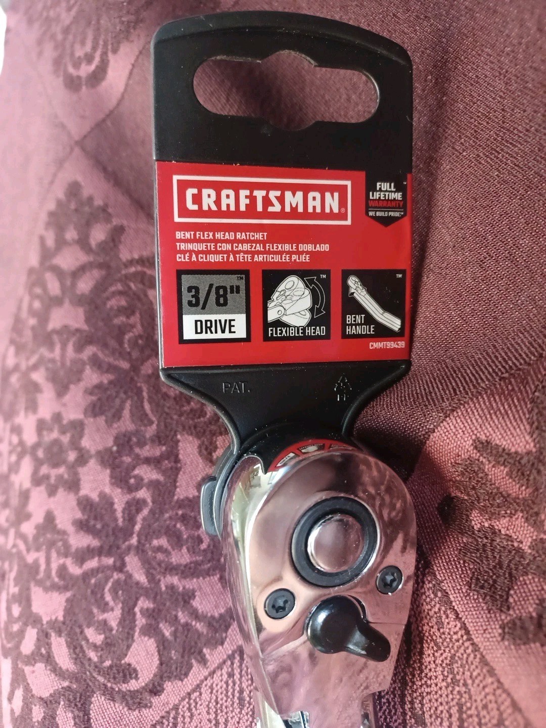 Craftsman 3/8″ Drive Flex Head Bent Handle Ratchet CMMT99439