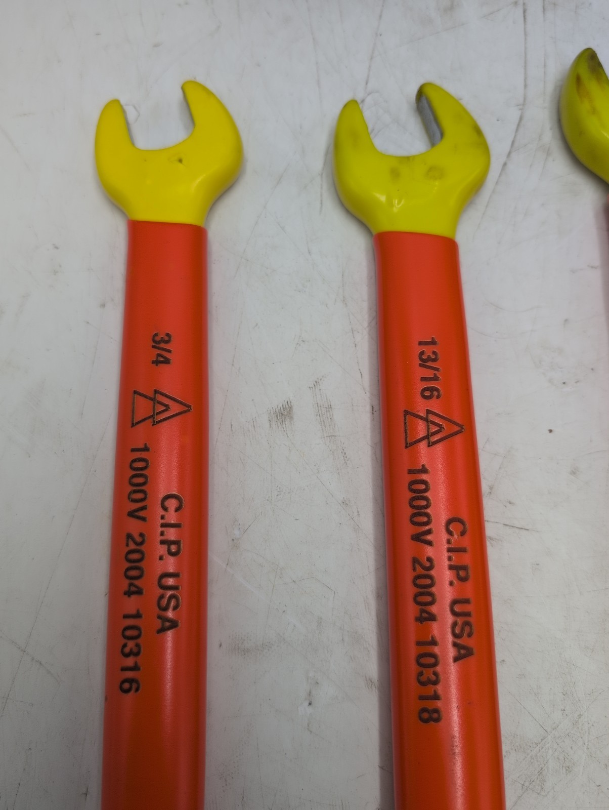 C.I.P. USA 1000V Insulated Open End Wrench Set SAE 5pc w/ Carry Case