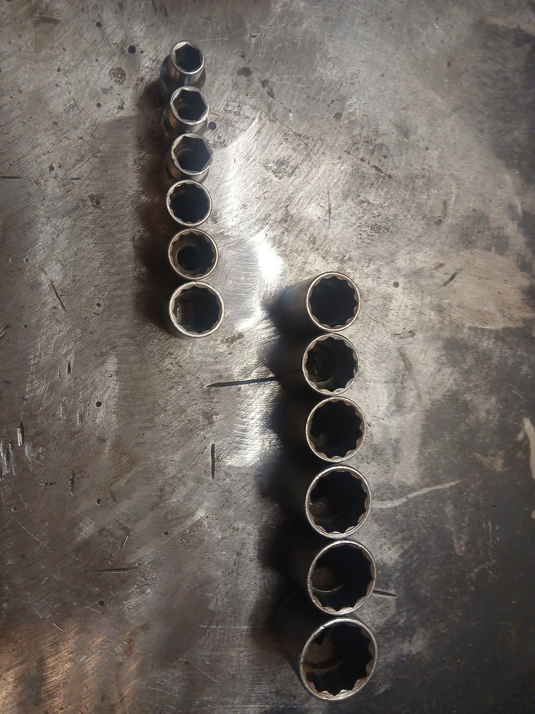 Set Of 12 SK 1/2dr Standard Length Chrome Sockets SAE