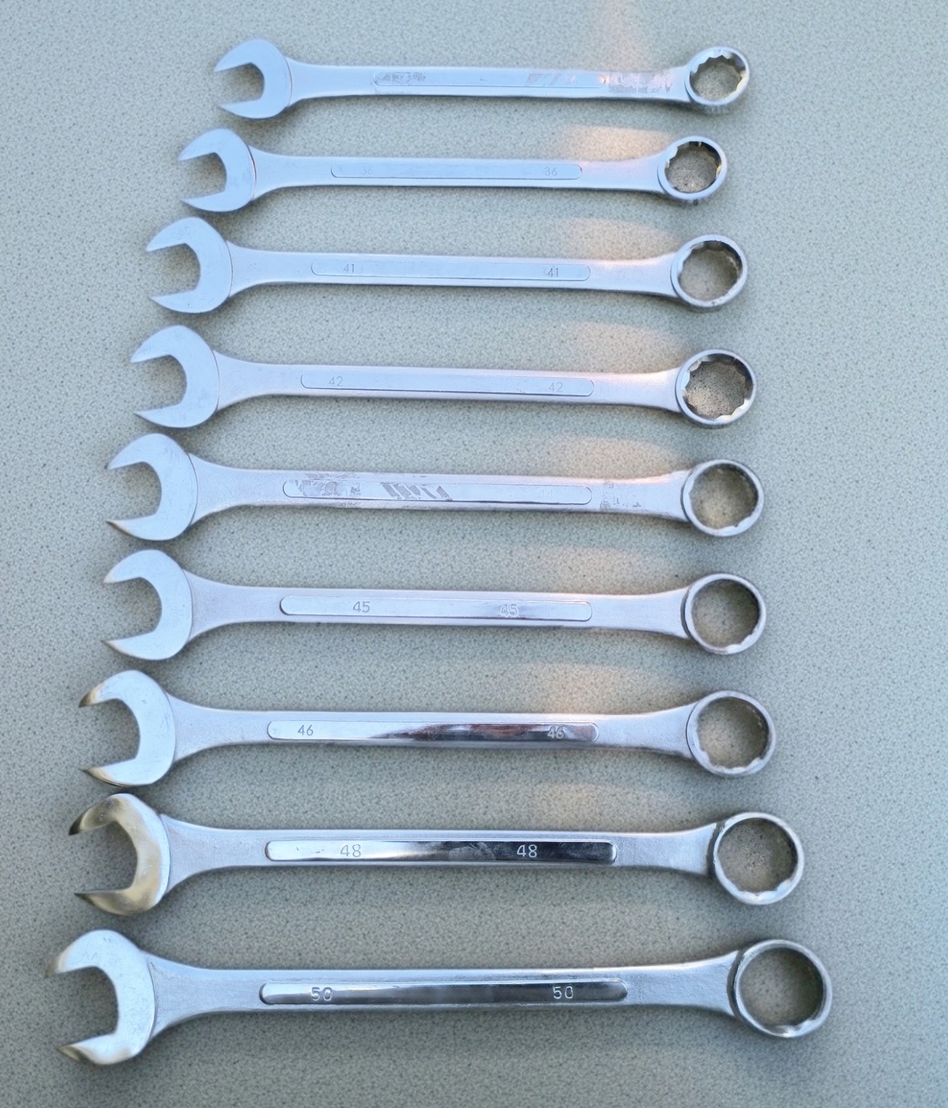 9pc Jumbo Metric Combo Wrench Set 34mm – 50mm Combination
