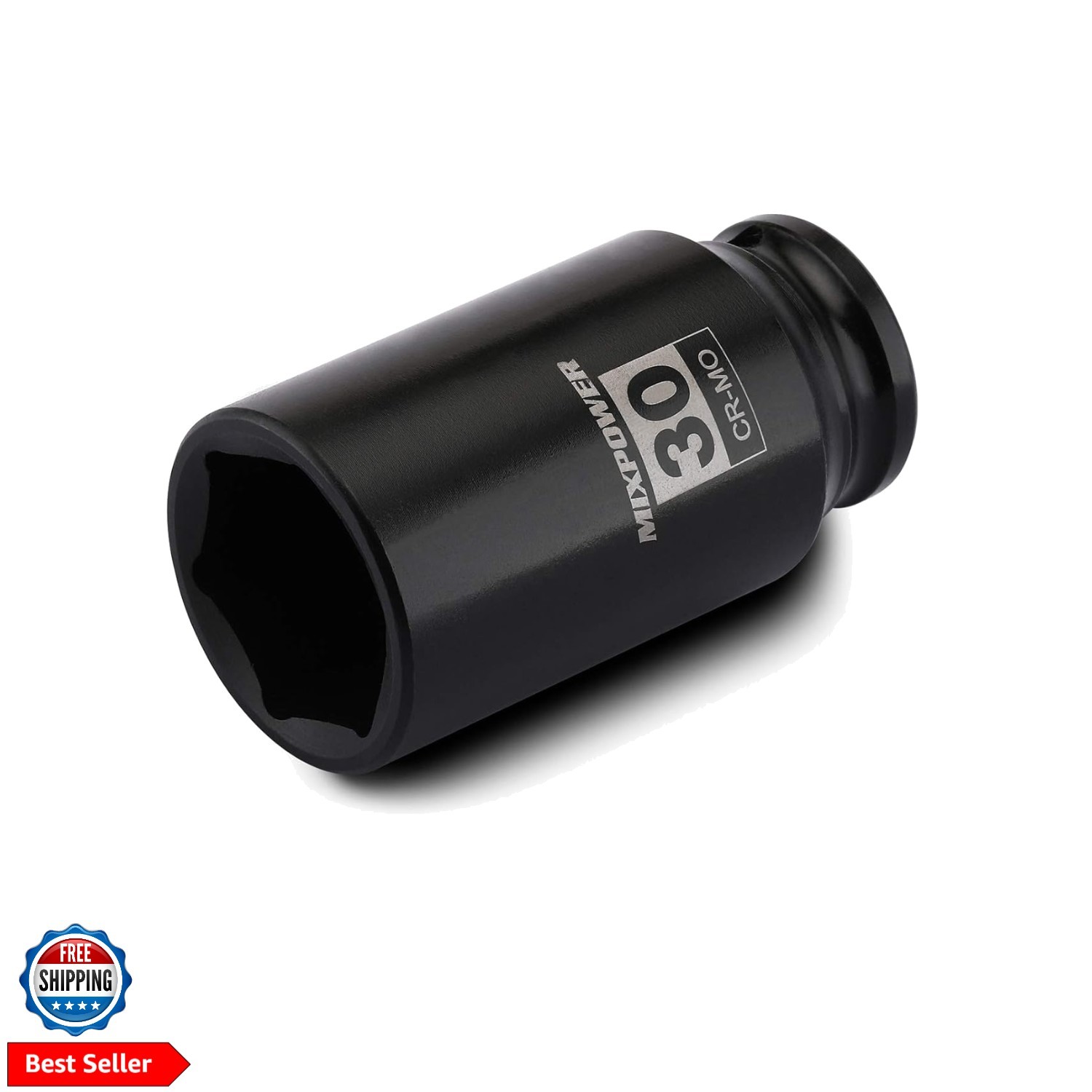 1/2″ Drive Deep Impact Socket, CR-MO, 30mm, METRIC, 6 Point, Axle Nut Impact …