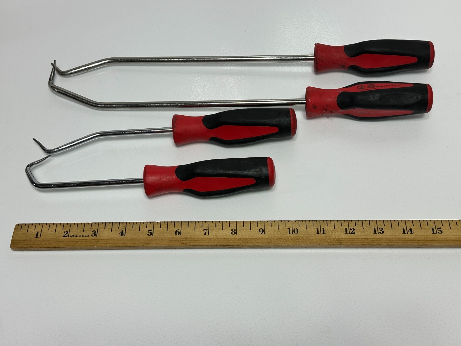 🇺🇸 Snap On Tools USA 4pc Red Soft Grip Radiator Hose Pick Set, Long & Regular
