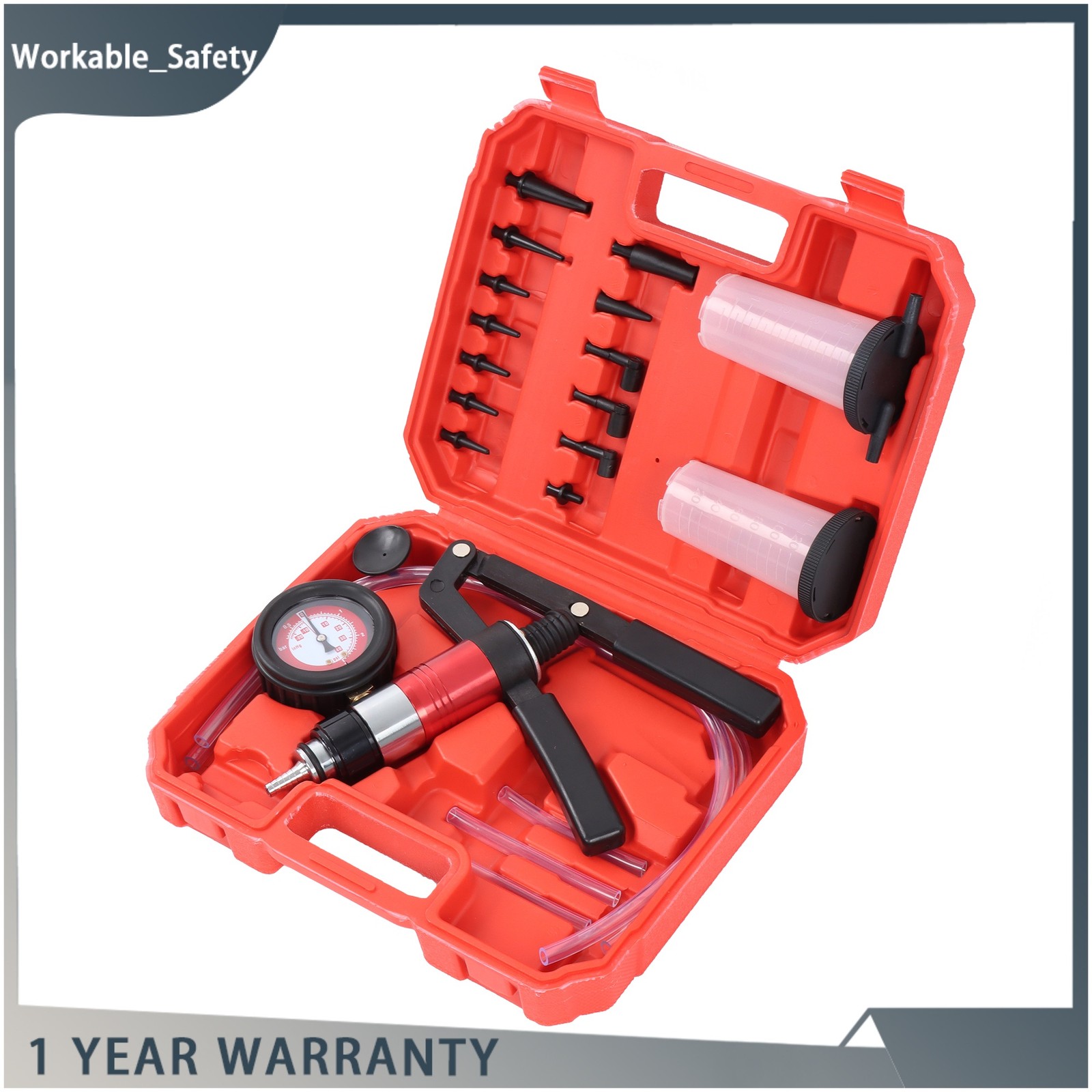 23PCS Handheld Vacuum Pump Tester Brake Bleeder Kit Brake System Bleeding Tool