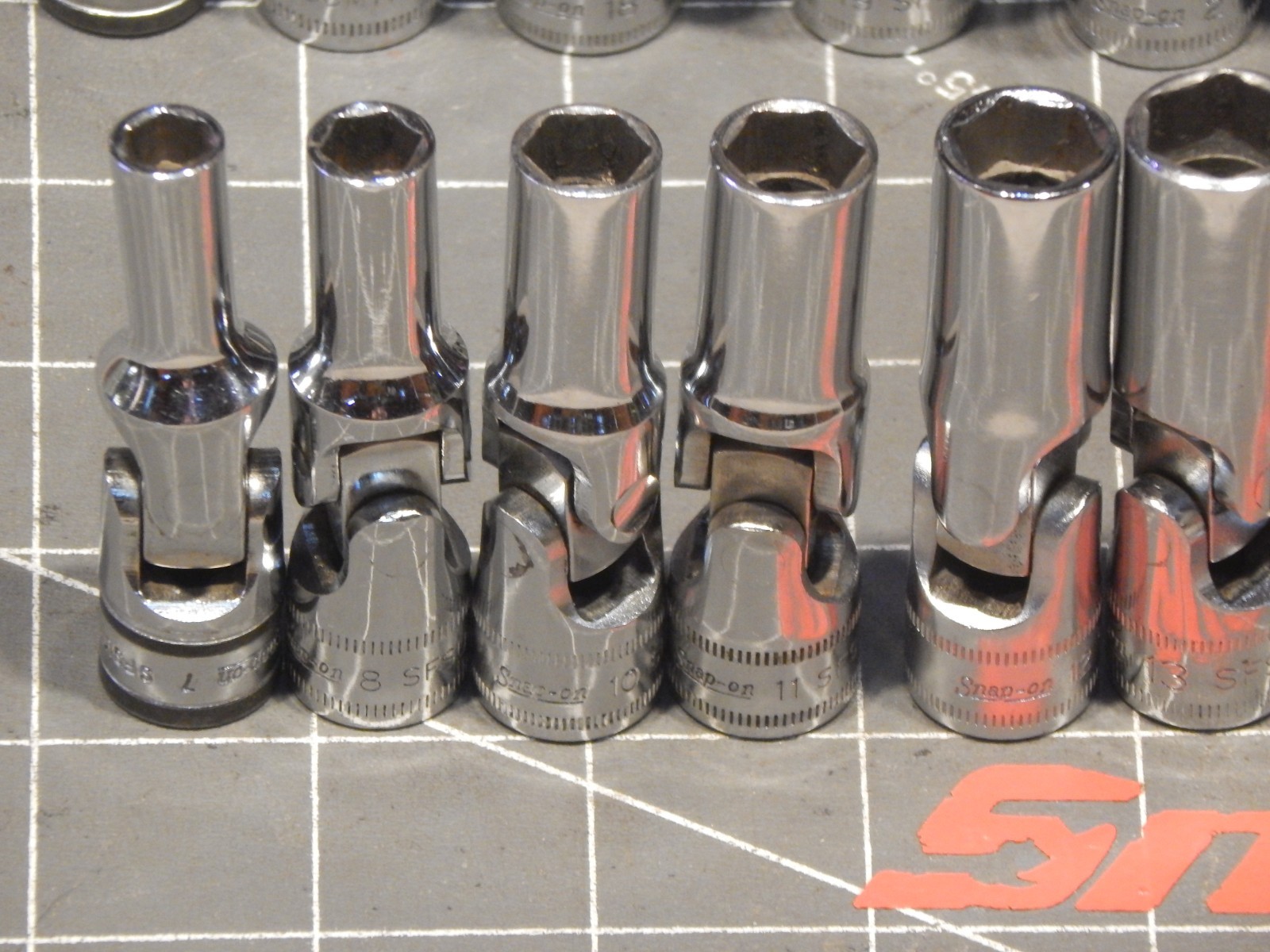 Snap On 15Pc Metric 3/8″ Drive Deep Universal Swivel Socket Set 7MM 24MM 6Pt