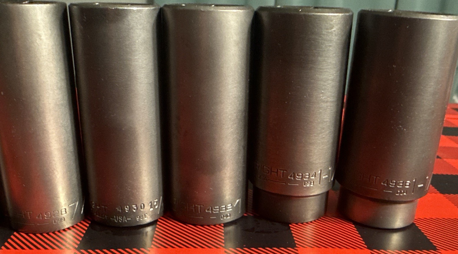 NOS WRIGHT TOOL 13pc SAE IMPACT SOCKET SET 1/2” Dr 6pt DEEP 3/8” – 1-1/8” USA
