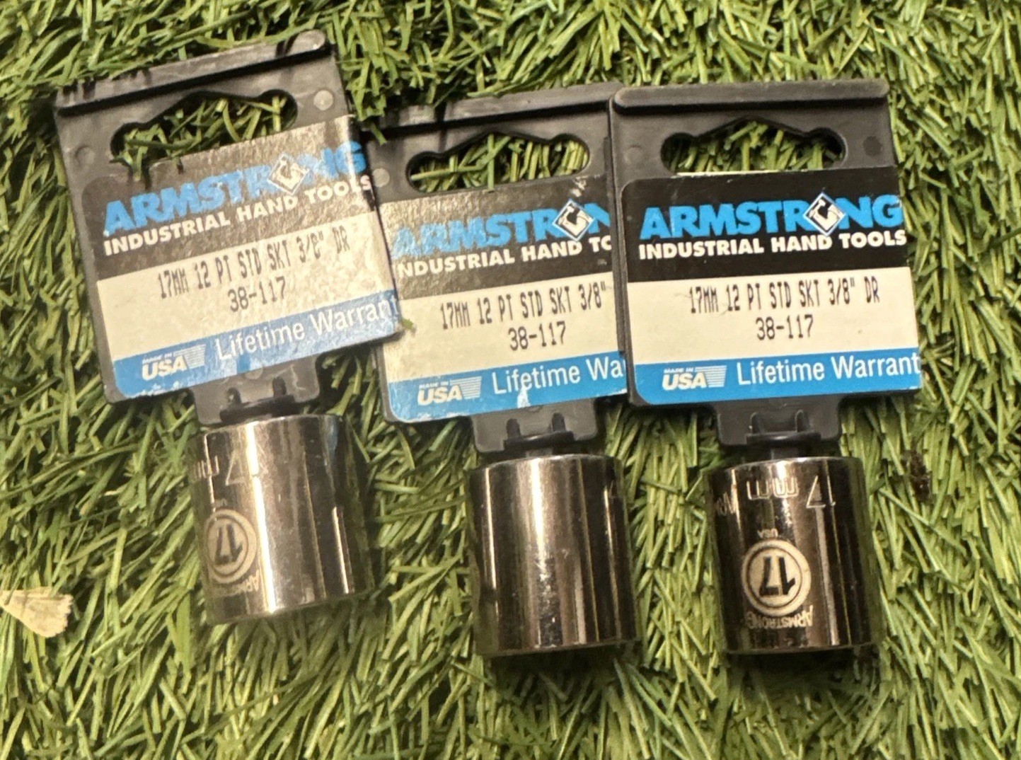 Armstrong USA 12 Point Socket Lot 18pc 1” 21mm 17mm 5/8 NOS