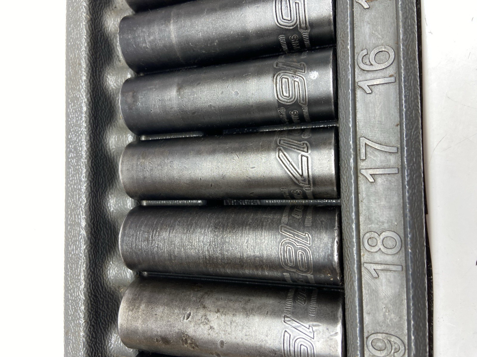 Snap On 315SIMMYA, 15pc Metric Deep Impact Sockets, 10-24mm, 1/2” Drive
