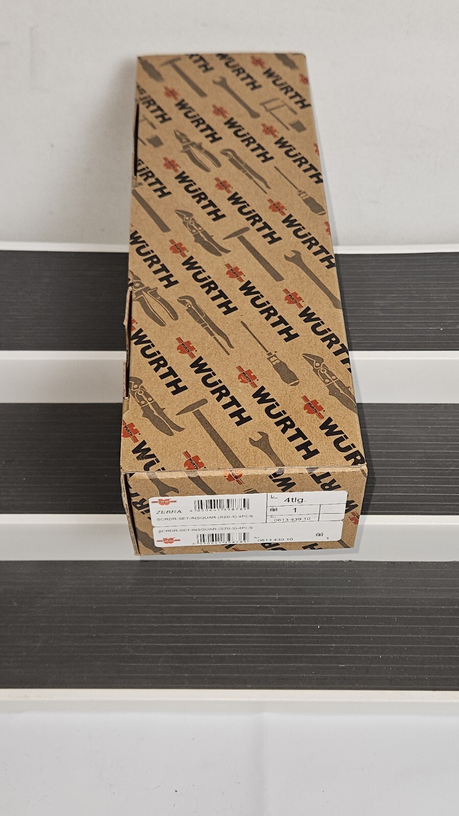 WURTH ZEBRA SQUARE TIP SCREWDRIVER SET 4 PIECES COLOR CODED TIPS NEW IN BOX