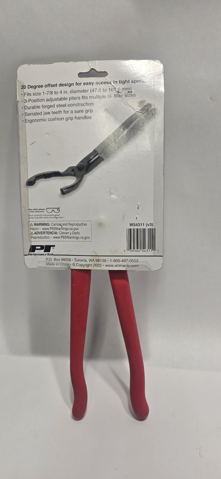 WILMAR OIL FILTER PLIERS 1-7/8 TO 4″ W54311