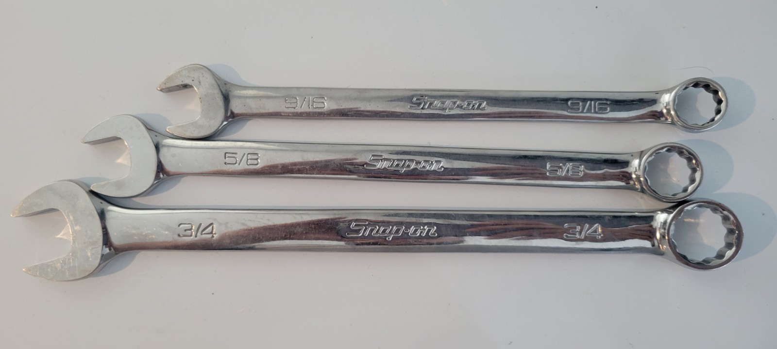 Set Of 3 Snap-On 12 Point SAE Size 9/16, 5/8, 3/4 Wrench OEX18B,OEX20B,OEX24B