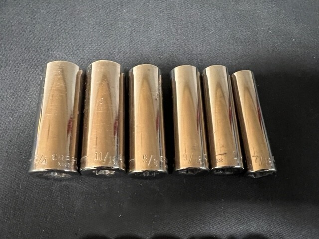 CRAFTSMAN 3/8″ DR 6PT-12PT made in USA SAE and Metric sockets, LOT of 46 PCS