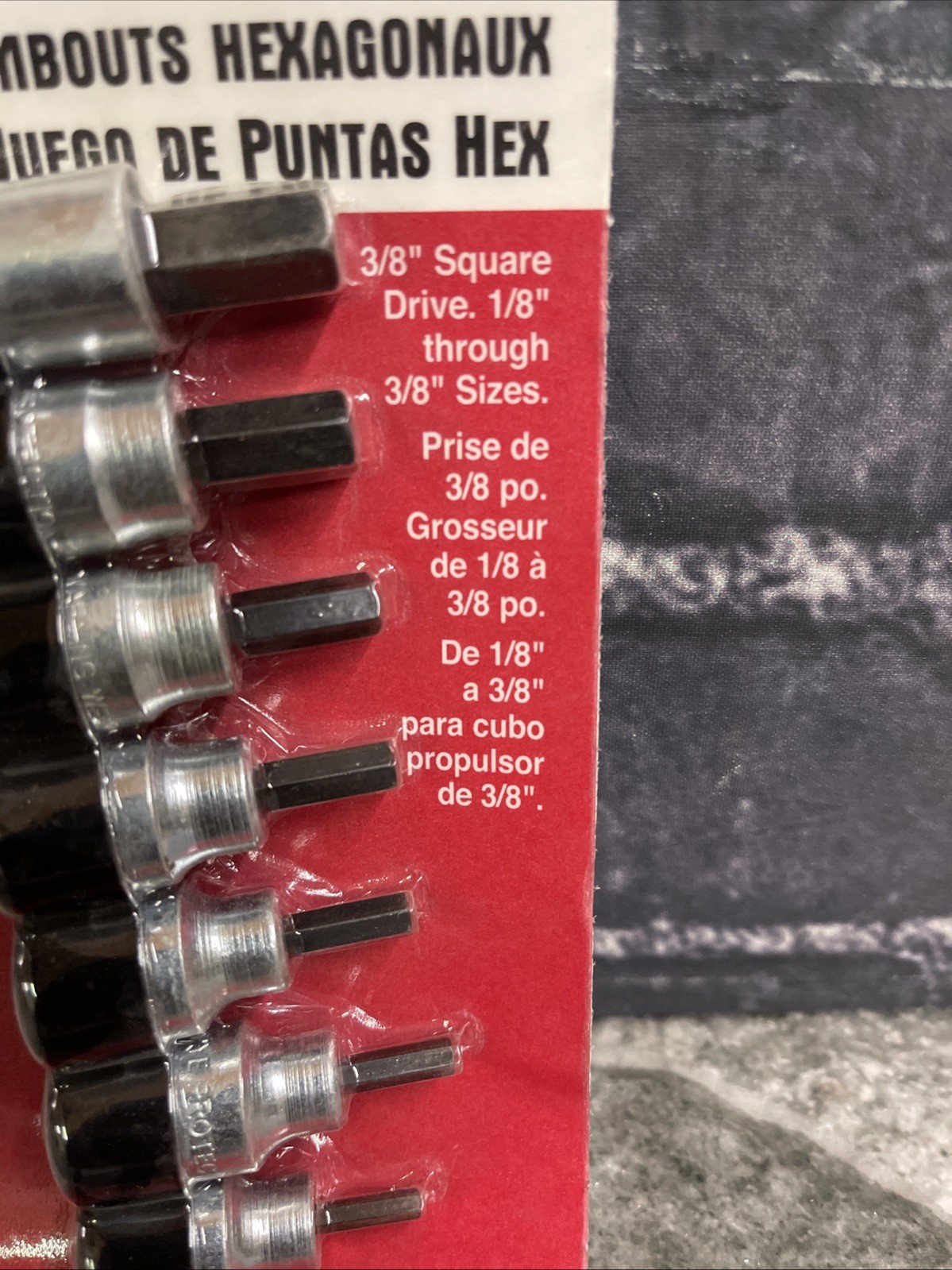 Lisle 13600 7pc 3/8″ Dr. Hex Bit Set