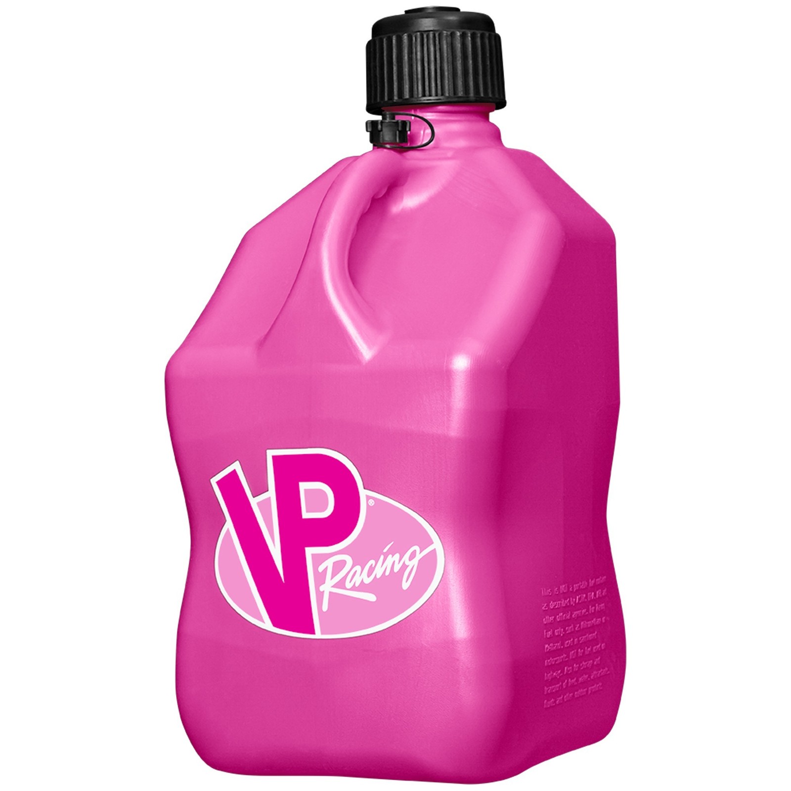 VP Racing Square Fuel Jug 5 Gallon Pink – With Spare Cap and Filler Hose