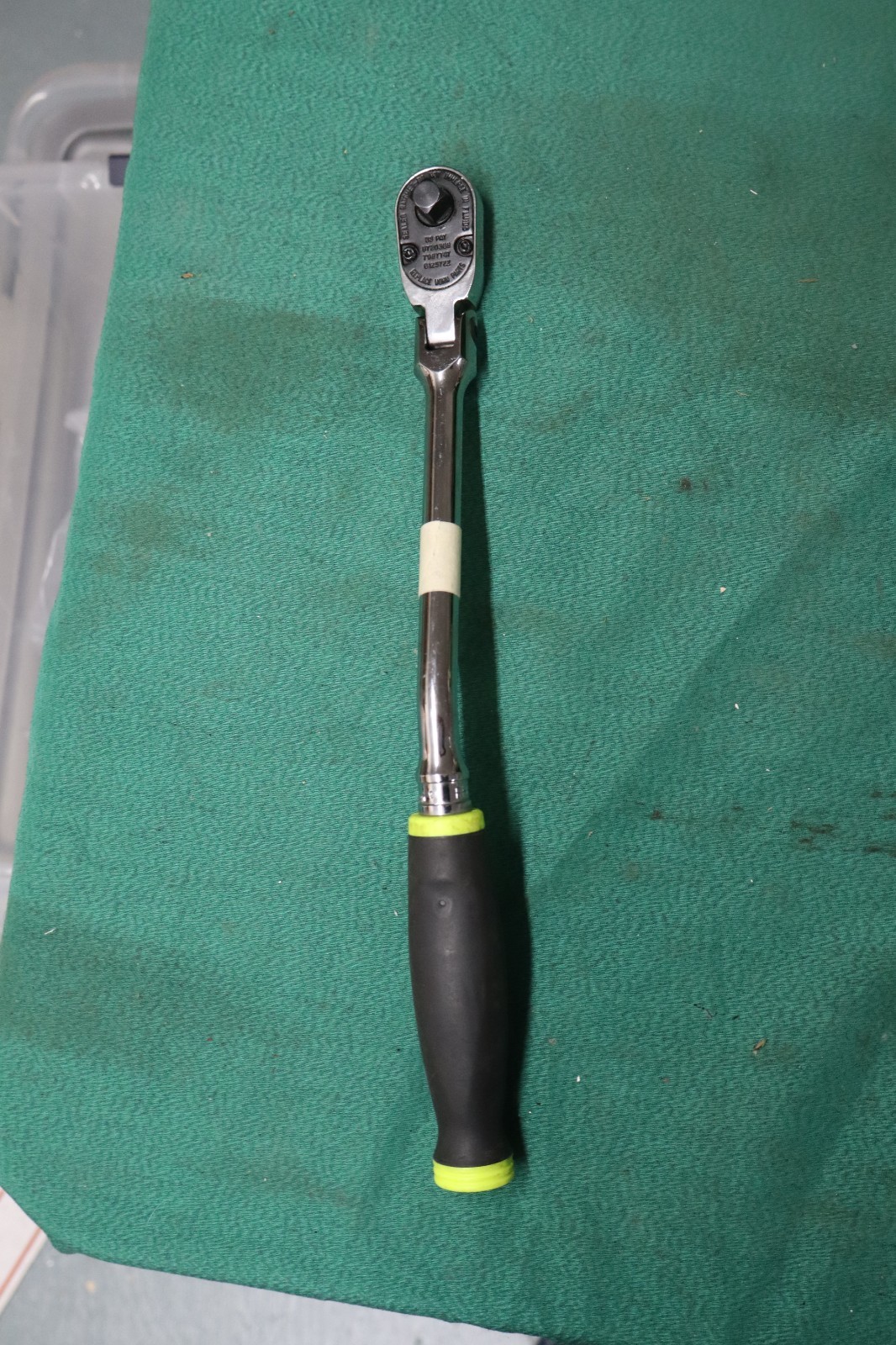 *NEW* SNAP-ON YEL 3/8″ DRIVE SOFT GRIP BENT HANDLE FLEX HEAD RATCHET FHBF80A USA