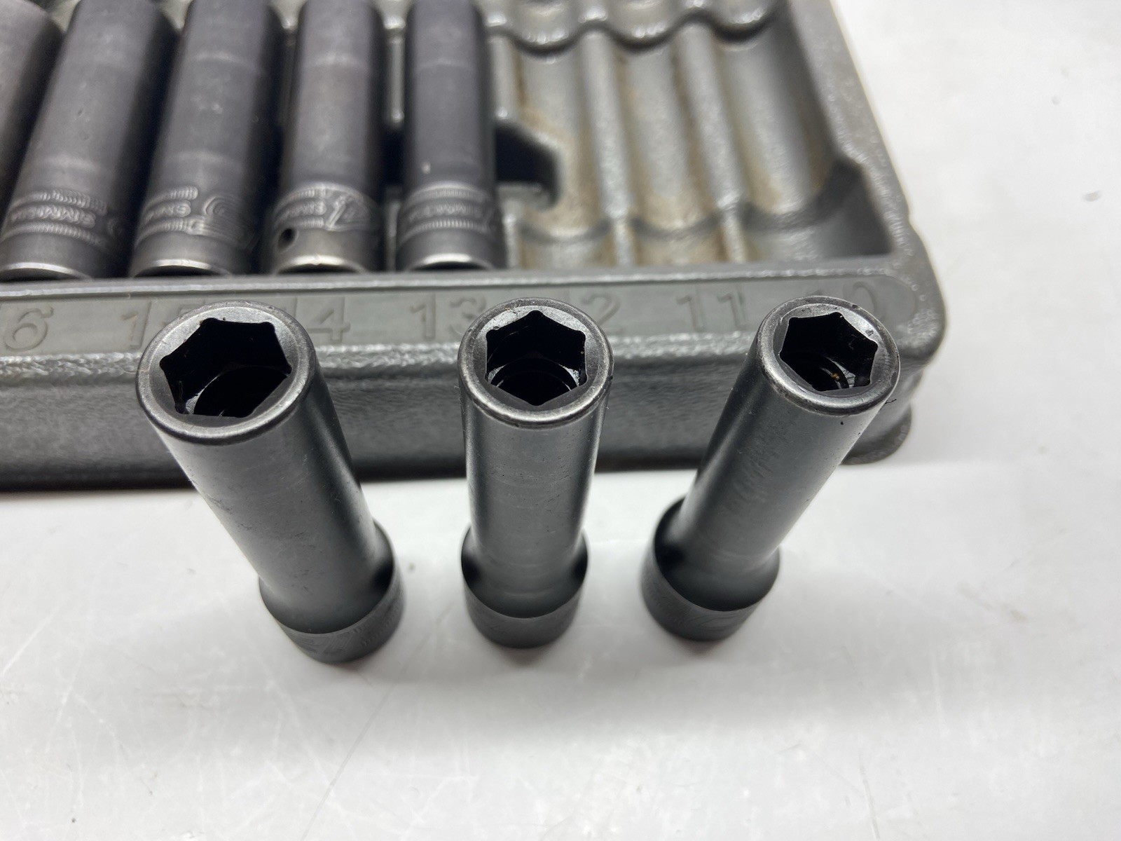 Snap On 315SIMMYA, 15pc Metric Deep Impact Sockets, 10-24mm, 1/2” Drive