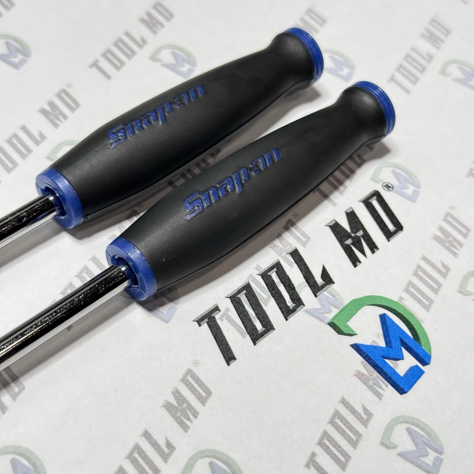 Snap-on Tools NEW 2pc CUSTOM 11-1/2″ POWER BLUE Ratchet Handle Screwdriver Set