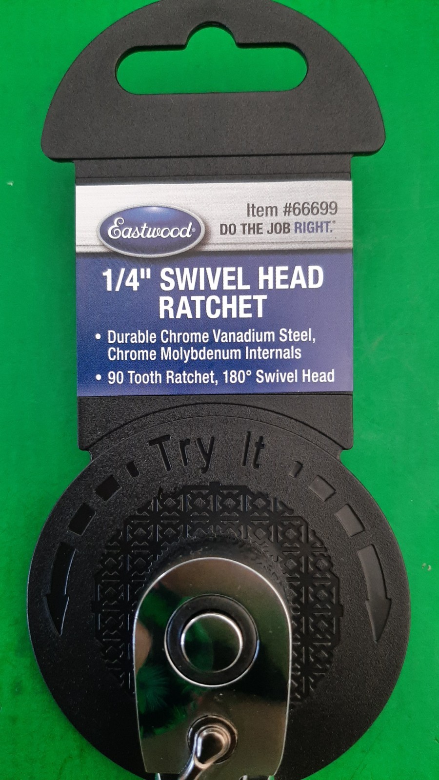NEW Eastwood 1/4″ Drive 12″ Long Swivel Flex Head Ratchet Soft Grip Handle
