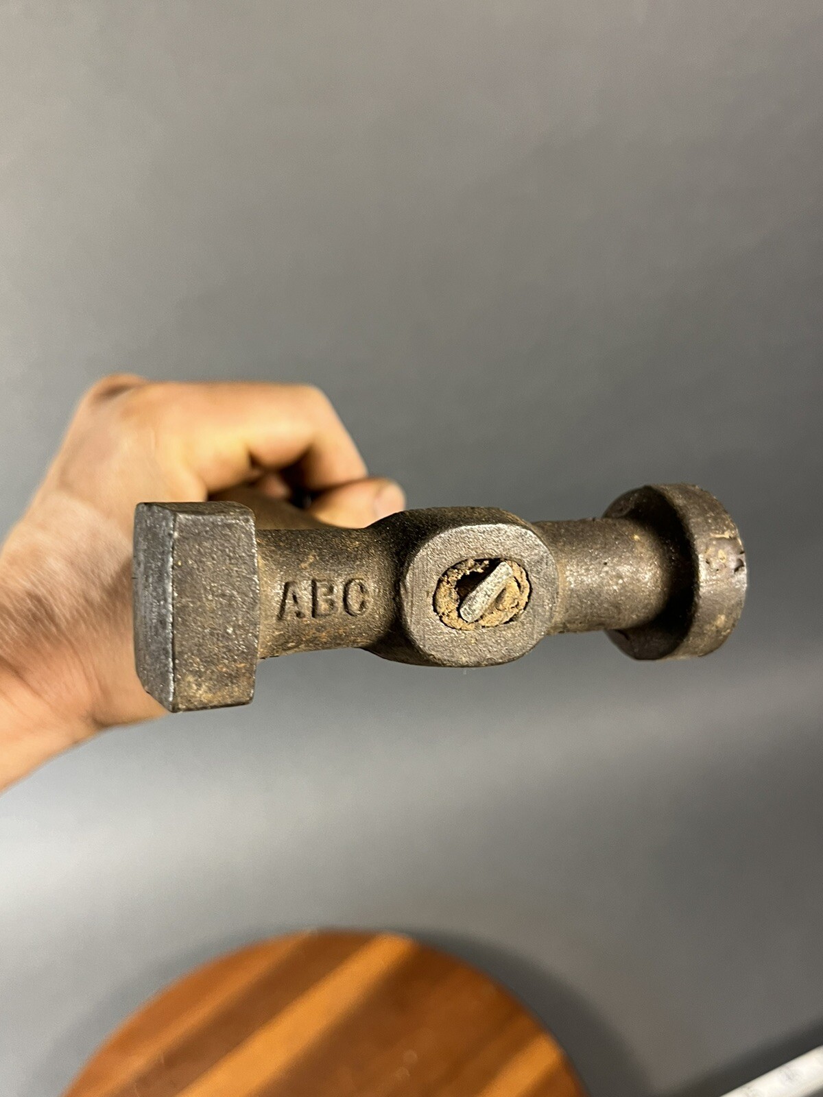 Vintage ABC Round Square Auto Body Metal Working Hammer 1 lb. w/ handle