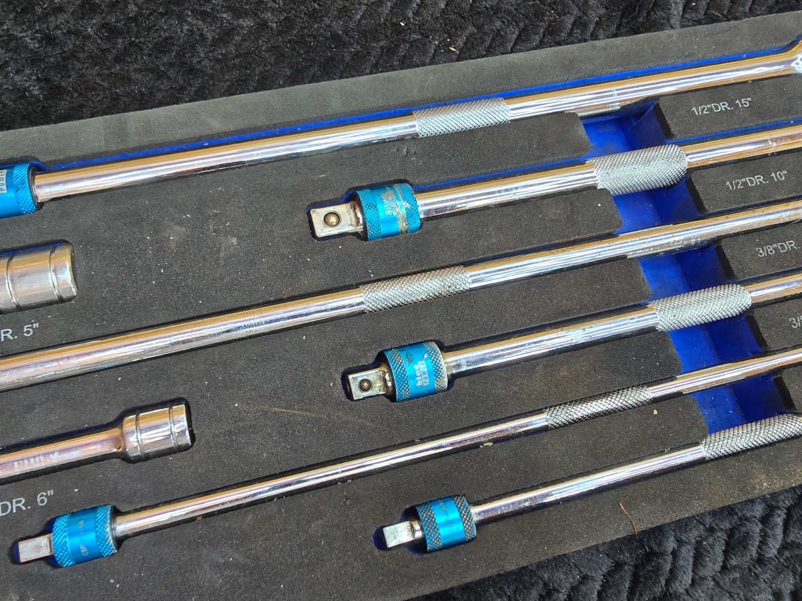 Cornwell Blue Power Locking Extension Set CBPE9LKST 9 Piece 1/4 ,3/8, 1/2