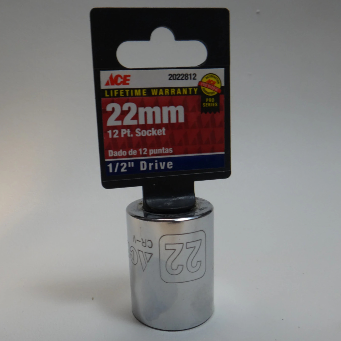 ACE 22mm 12-Point Socket 1/2in Drive Pro Series Lifetime Warranty’,’ACE’